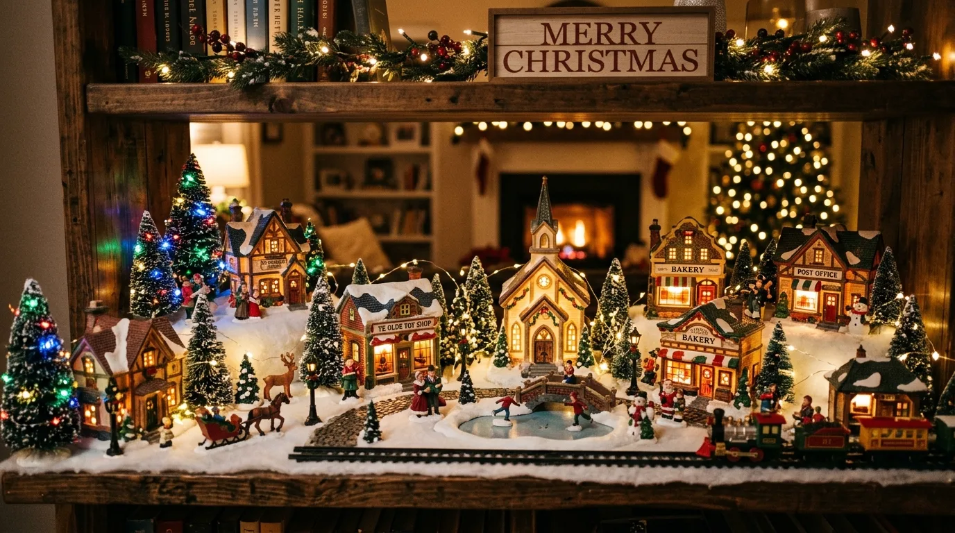 Keep the holiday color palette consistent inspiration for an indoor Christmas setting.